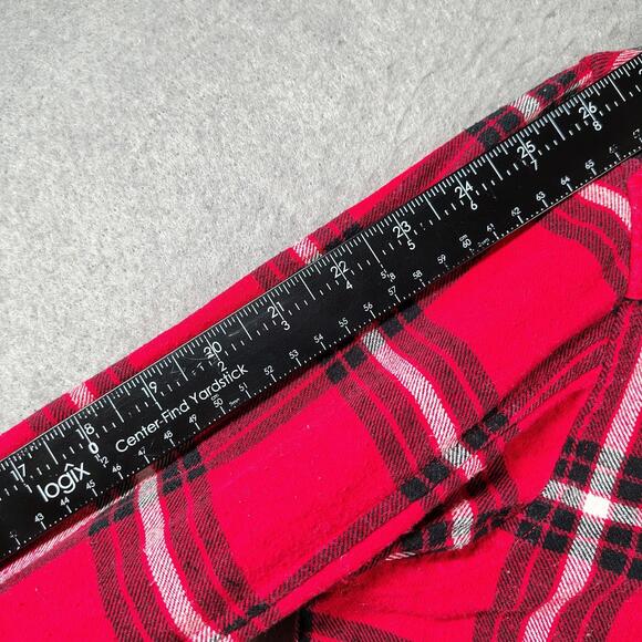 Fox Racing Women’s Large Hooded Flannel Red Plaid Button Shirt Moto Streetwear - Picture 8 of 10
